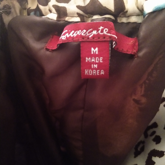 Blue Floral Leopard Print Dress with Pockets M - Picture 3 of 5